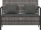 vidaXL - Tuinbank - 2-zits - met - kussens - poly - rattan - grijs