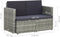 vidaXL - Tuinbank - 2-zits - met - kussens - poly - rattan - grijs
