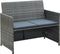 vidaXL - Tuinbank - 2-zits - met - kussens - poly - rattan - grijs