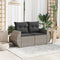 vidaXL - Tuinbank - 2-zits - met - kussens - poly - rattan - grijs