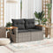 vidaXL - Tuinbank - 2-zits - met - kussens - poly - rattan - grijs