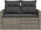 vidaXL - Tuinbank - 2-zits - met - kussens - poly - rattan - grijs