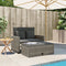 vidaXL - Tuinbank - 2-zits - met - kussens - poly - rattan - grijs