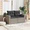 vidaXL - Tuinbank - 2-zits - met - kussens - poly - rattan - grijs