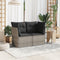 vidaXL - Tuinbank - 2-zits - met - kussens - poly - rattan - grijs