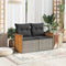 vidaXL - Tuinbank - 2-zits - met - kussens - poly - rattan - grijs