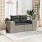 vidaXL - Tuinbank - 2-zits - met - kussens - poly - rattan - grijs