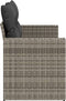 vidaXL - Tuinbank - 2-zits - met - kussens - poly - rattan - grijs