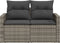 vidaXL - Tuinbank - 2-zits - met - kussens - poly - rattan - grijs