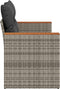 vidaXL - Tuinbank - 2-zits - met - kussens - poly - rattan - grijs