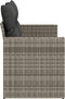vidaXL - Tuinbank - 2-zits - met - kussens - poly - rattan - grijs