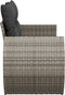 vidaXL - Tuinbank - 2-zits - met - kussens - poly - rattan - grijs
