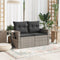 vidaXL - Tuinbank - 2-zits - met - kussens - poly - rattan - grijs
