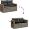 vidaXL - Tuinbank - 2-zits - met - kussens - poly - rattan - grijs