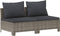vidaXL - Tuinbank - 2-zits - met - kussens - poly - rattan - grijs