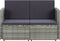 vidaXL - Tuinbank - 2-zits - met - kussens - poly - rattan - grijs