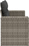 vidaXL - Tuinbank - 2-zits - met - kussens - poly - rattan - grijs