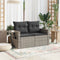 vidaXL - Tuinbank - 2-zits - met - kussens - poly - rattan - grijs