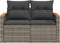 vidaXL - Tuinbank - 2-zits - met - kussens - poly - rattan - grijs