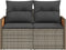 vidaXL - Tuinbank - 2-zits - met - kussens - poly - rattan - grijs