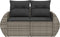 vidaXL - Tuinbank - 2-zits - met - kussens - poly - rattan - grijs