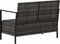 vidaXL - Tuinbank - 2-zits - met - kussens - poly - rattan - grijs