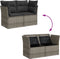 vidaXL - Tuinbank - 2-zits - met - kussens - poly - rattan - grijs