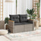 vidaXL - Tuinbank - 2-zits - met - kussens - poly - rattan - grijs