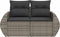 vidaXL - Tuinbank - 2-zits - met - kussens - poly - rattan - grijs