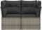 vidaXL - Tuinbank - 2-zits - met - kussens - poly - rattan - grijs