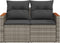 vidaXL - Tuinbank - 2-zits - met - kussens - poly - rattan - grijs
