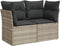 vidaXL - Tuinbank - 2-zits - met - kussens - poly - rattan - lichtgrijs
