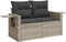 vidaXL - Tuinbank - 2-zits - met - kussens - poly - rattan - lichtgrijs