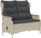 vidaXL - Tuinbank - 2-zits - met - kussens - poly - rattan - lichtgrijs