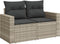 vidaXL - Tuinbank - 2-zits - met - kussens - poly - rattan - lichtgrijs