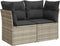 vidaXL - Tuinbank - 2-zits - met - kussens - poly - rattan - lichtgrijs