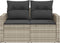 vidaXL - Tuinbank - 2-zits - met - kussens - poly - rattan - lichtgrijs