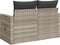 vidaXL - Tuinbank - 2-zits - met - kussens - poly - rattan - lichtgrijs