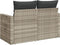 vidaXL - Tuinbank - 2-zits - met - kussens - poly - rattan - lichtgrijs