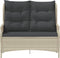 vidaXL - Tuinbank - 2-zits - met - kussens - poly - rattan - lichtgrijs