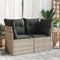 vidaXL - Tuinbank - 2-zits - met - kussens - poly - rattan - lichtgrijs