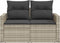 vidaXL - Tuinbank - 2-zits - met - kussens - poly - rattan - lichtgrijs