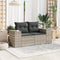 vidaXL - Tuinbank - 2-zits - met - kussens - poly - rattan - lichtgrijs