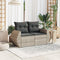 vidaXL - Tuinbank - 2-zits - met - kussens - poly - rattan - lichtgrijs