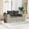 vidaXL - Tuinbank - 2-zits - met - kussens - poly - rattan - lichtgrijs