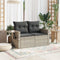 vidaXL - Tuinbank - 2-zits - met - kussens - poly - rattan - lichtgrijs