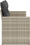 vidaXL - Tuinbank - 2-zits - met - kussens - poly - rattan - lichtgrijs