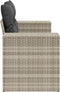 vidaXL - Tuinbank - 2-zits - met - kussens - poly - rattan - lichtgrijs