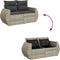 vidaXL - Tuinbank - 2-zits - met - kussens - poly - rattan - lichtgrijs