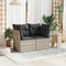 vidaXL - Tuinbank - 2-zits - met - kussens - poly - rattan - lichtgrijs